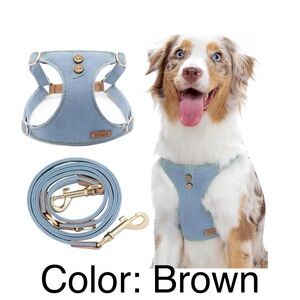 NO PULL 🎾New Puppytie Tan Dog Harness and Leash Set for Medium Dogs